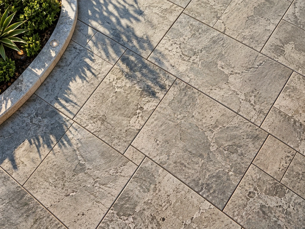 Premium textured concrete paving in natural daylight